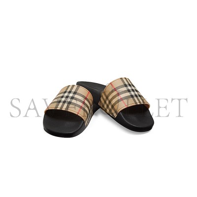 BURBERRY FURLEY CHECK SLIDE SANDALS 